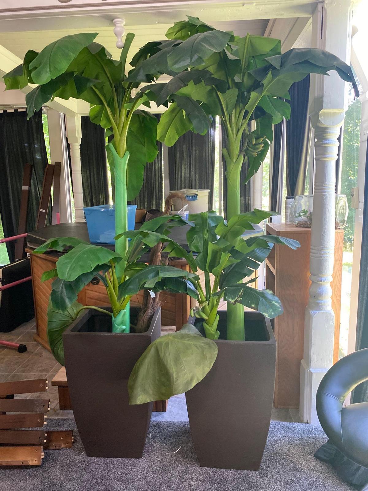 HT- (2) Large Faux Plants