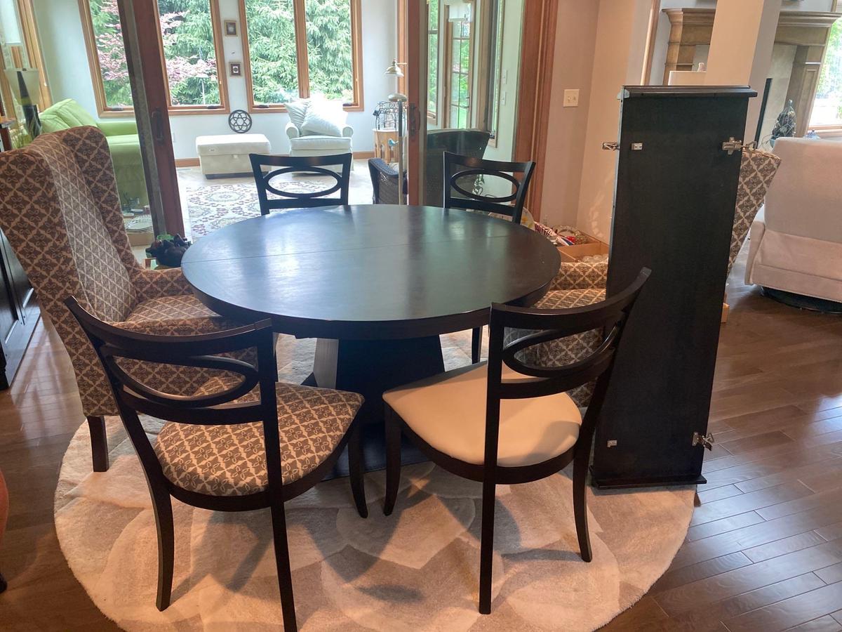 K- Arhaus Leighton Mocha Dining Table and (6) Chairs