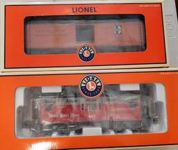 Lionel Santa Fe Wood-Sided Reefer and Nickel Plate Road Bay Window Caboose