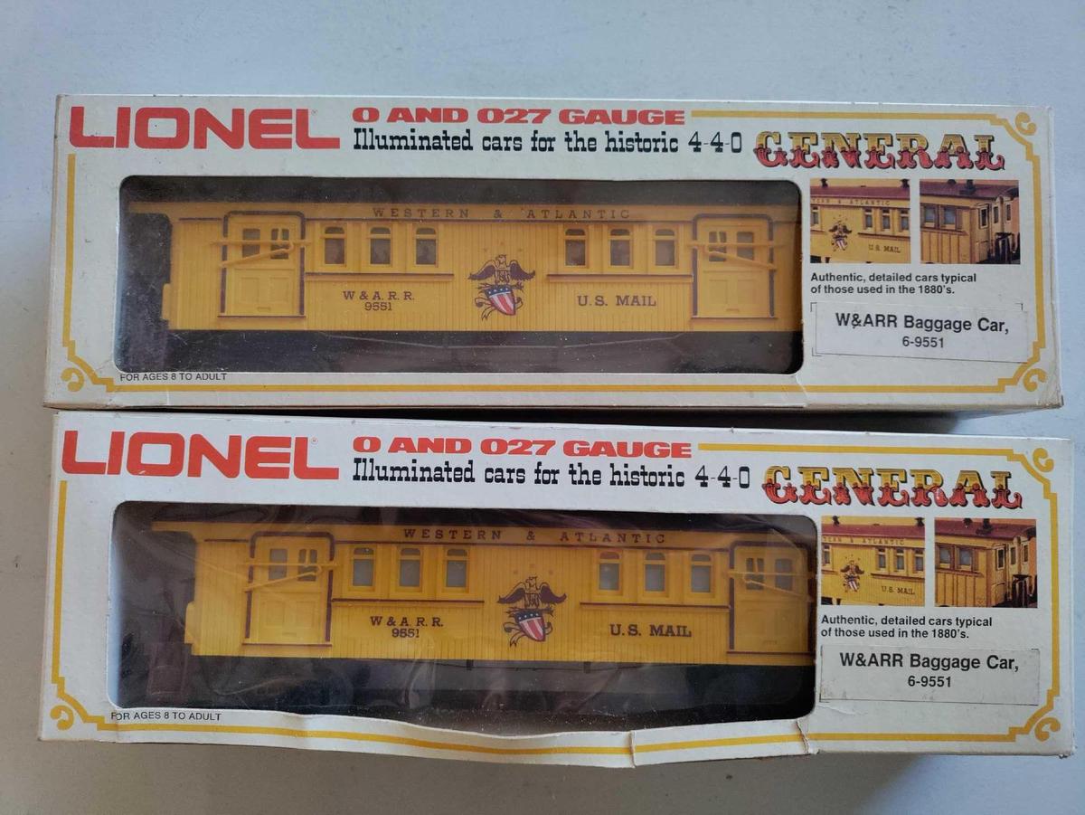 (2) Lionel 0 and 027 Gauge W & ARR Baggage Cars