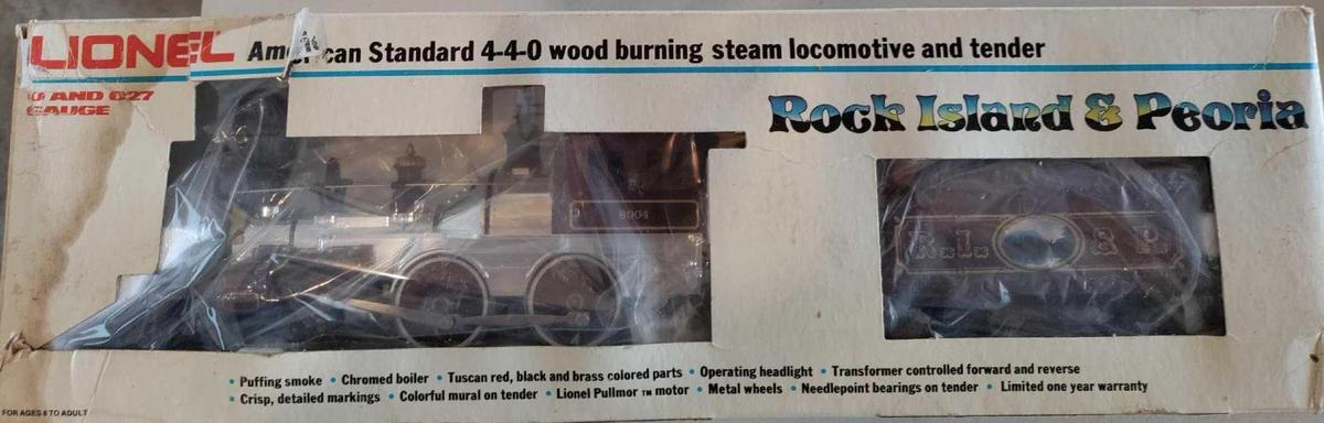 Lionel 0 and 027 Gauge Rock Island and Peoria Wood Burning Steam Locomotive