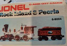 Lionel 0 and 027 Gauge Rock Island and Peoria Wood Burning Steam Locomotive
