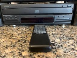 G- Kenwood Stereo Cassette Receiver, Compact Disc Player, and (2) Speakers