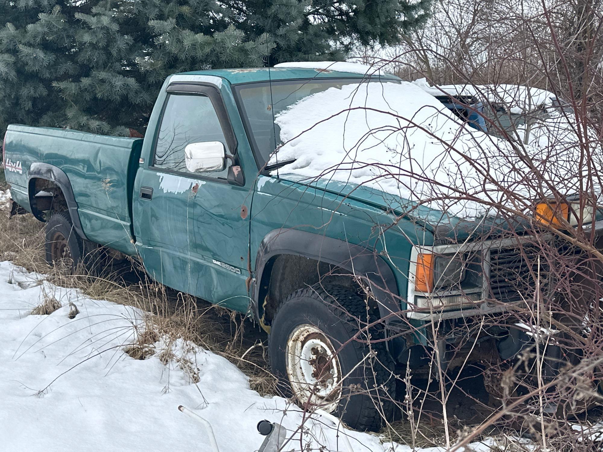 Outside- 1991 GMC Sierra Pickup Truck With Plow