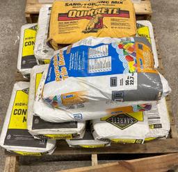 Pallet of Sakrete Concrete Mix and Mapei Porcelain Tile Mortar