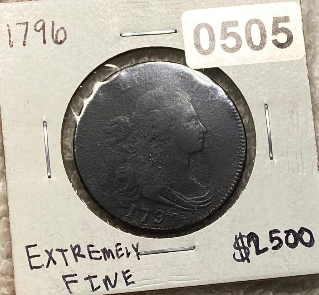 1796 Draped Bust Cent NEARLY BU