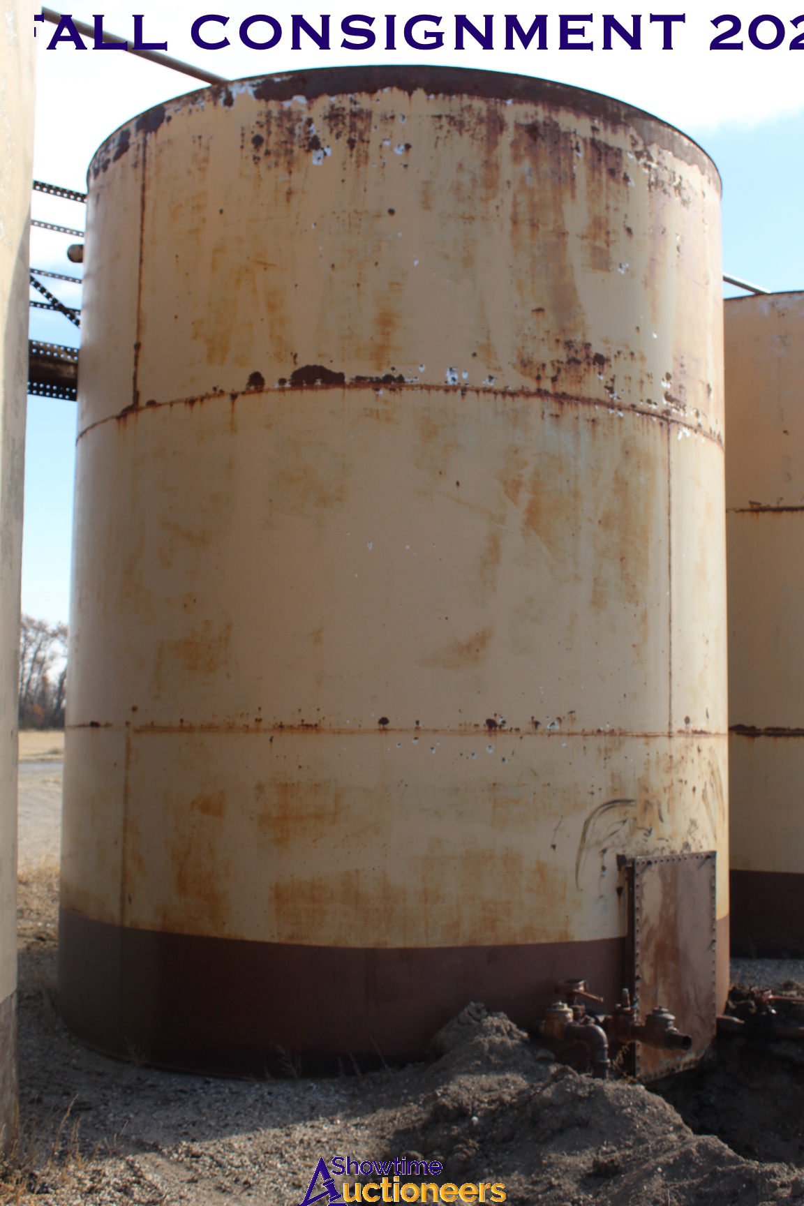 (3) Tank Battery Station Consisting of (3) 400-Bbl Upright Steel Tanks with Ladder & Stairs