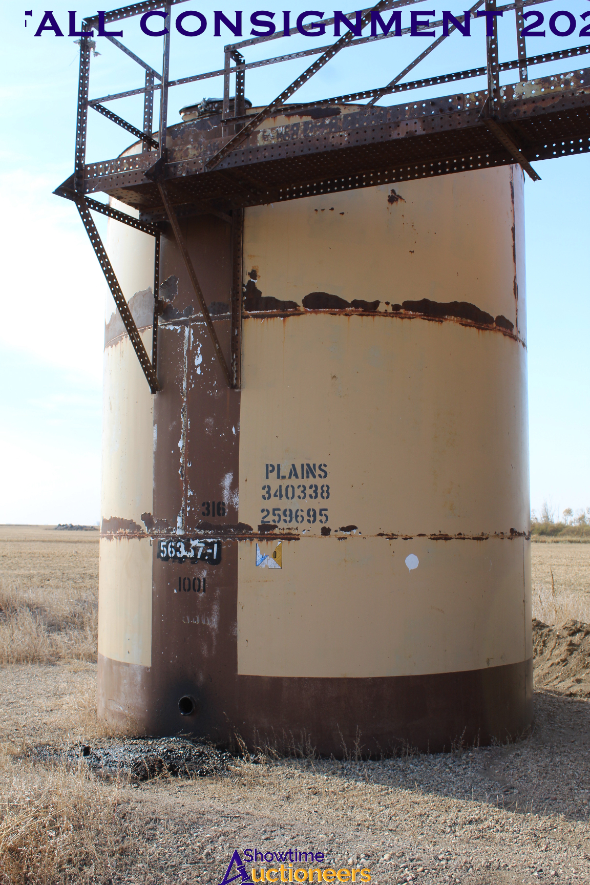 (3) Tank Battery Station Consisting of (3) 400-Bbl Upright Steel Tanks with Ladder & Stairs