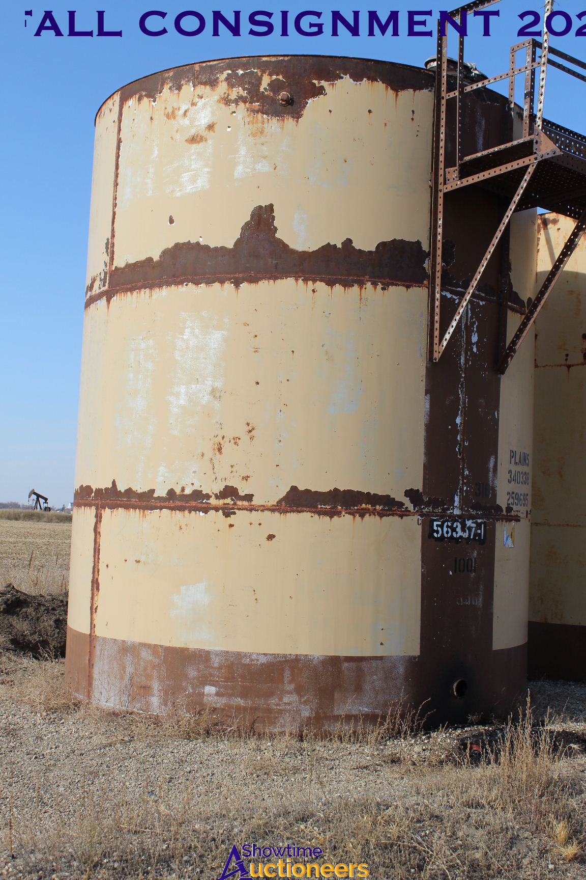 (3) Tank Battery Station Consisting of (3) 400-Bbl Upright Steel Tanks with Ladder & Stairs