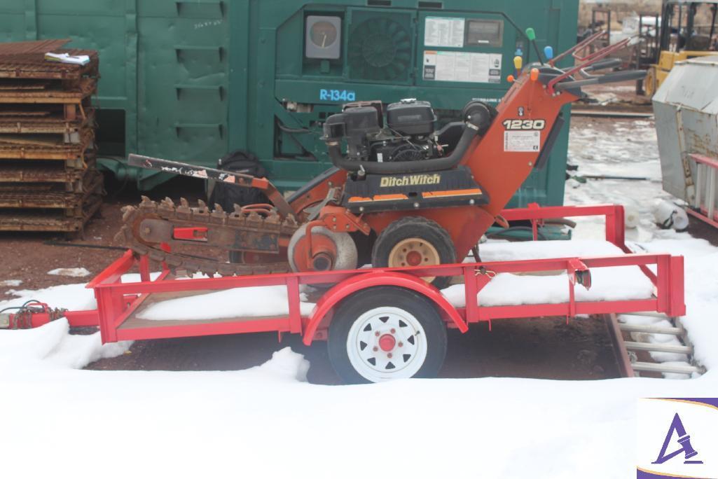 2004 Ditch Witch 1230 Trencher with Flatbed Trailer