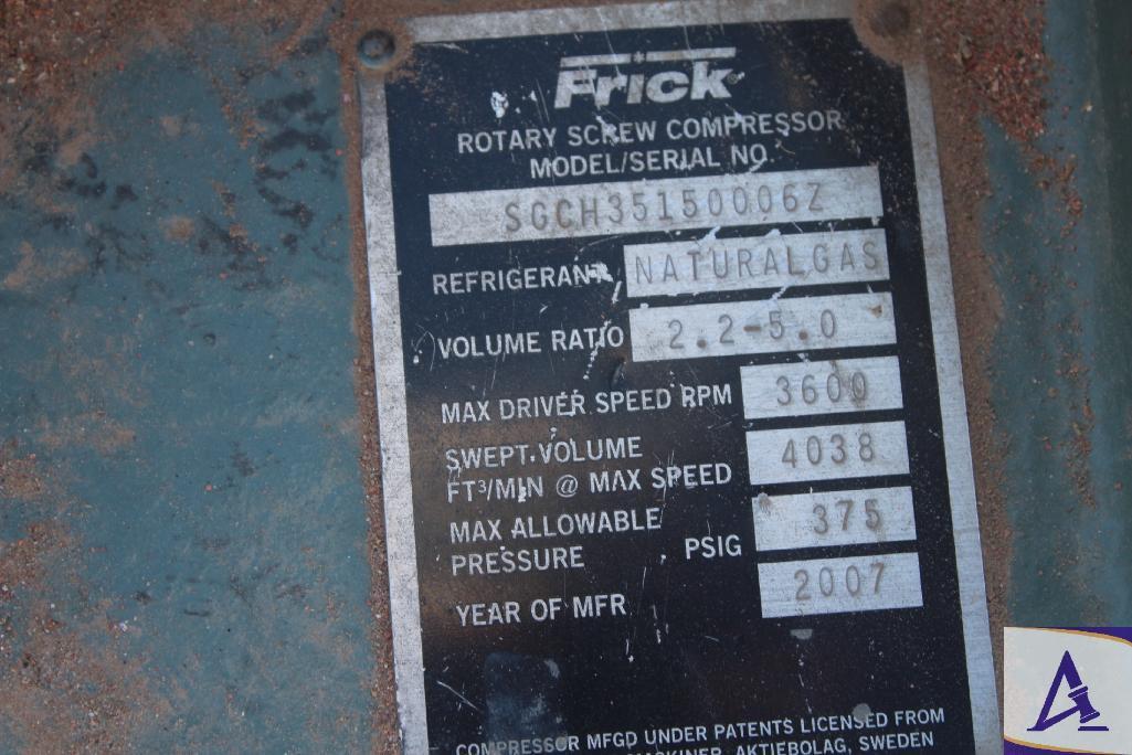 2007 Frick SGCH Dual Purpose Natural Gas / Air Rotary Screw Compressor