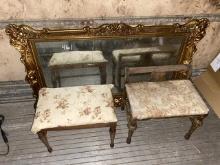 Wall Mirror and 2 Small Bench’s