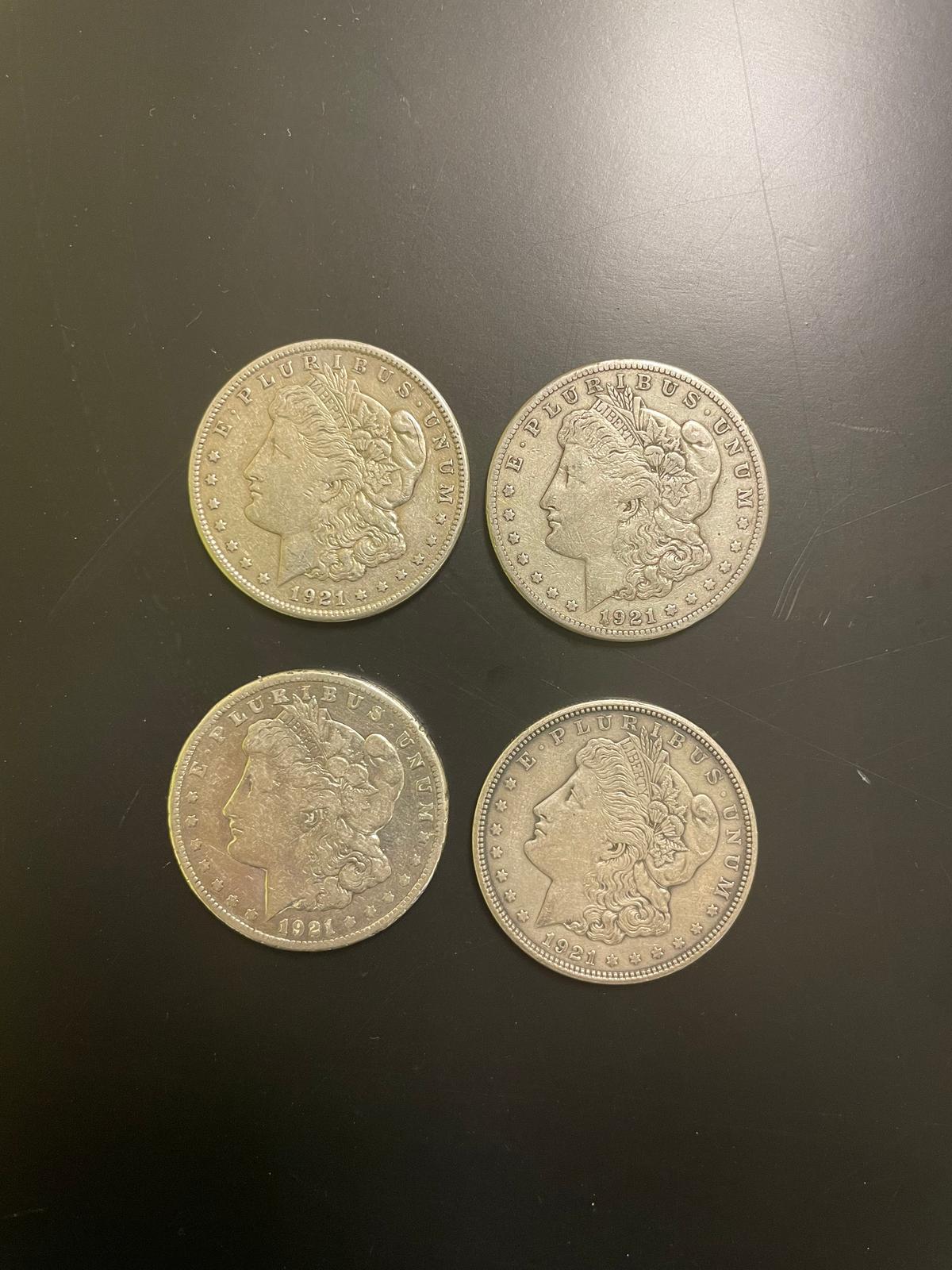 Lot of 4 Morgan Silver Dollars