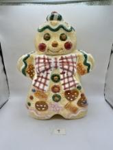 Earthenware gingerbread cookie jar with original box