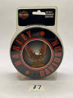 HARLEY DAVIDSON 4 ABSORBENT COASTER SET