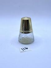 golden thimble avon bottle