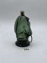 Green horse head Avon bottle