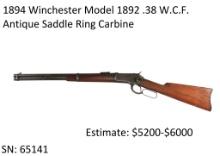 Winchester Model 1892 .38 WCF Saddle Ring Carbine
