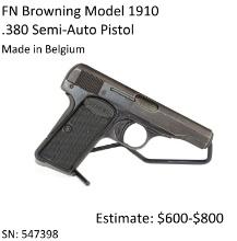 FN Browning Model 1910 .380 Semi-Auto Pistol