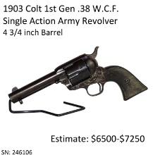 1903 Colt Single Action Army .38 WCF Revolver