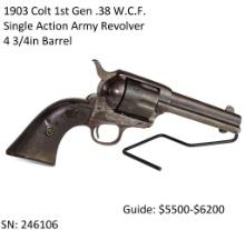 1903 Colt 1st Gen SAA .38 WCF Revolver