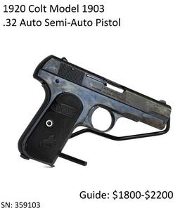 1920 Col Model 1903 .32 Auto Pistol