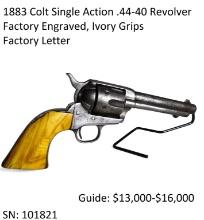 1883 Colt SAA .44-40 Factory Engraved Revolver