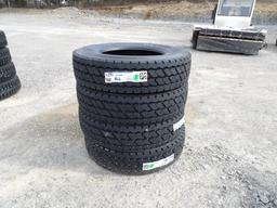 (4) New Falken GI388D 11R24.5 Tires