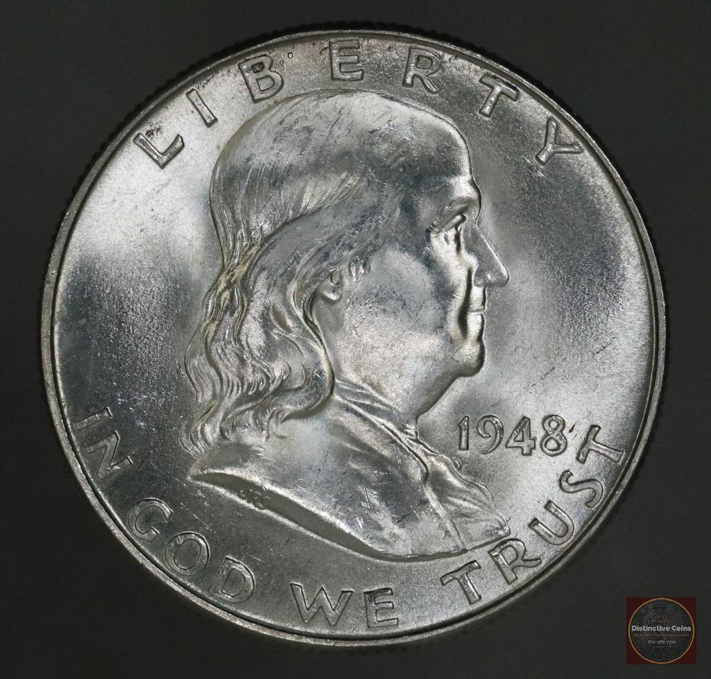 1948 D Franklin Silver Half Dollar