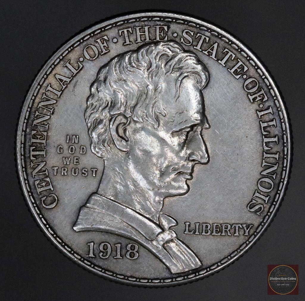 1918 Lincoln Illinois Commemorative Silver Half Dollar