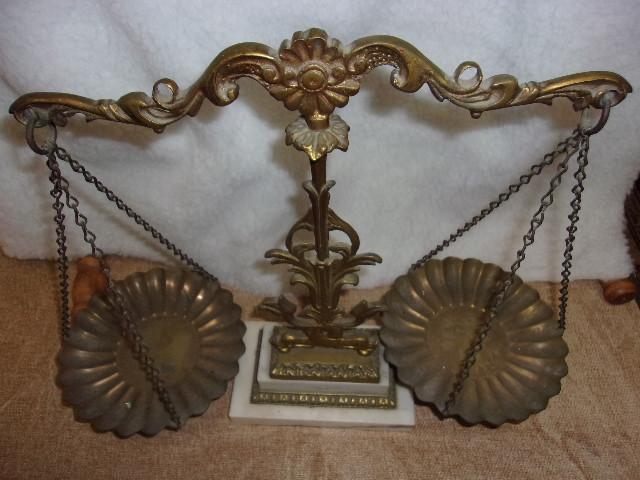 "DECORATIVE BRASS AND MARBLE SCALE