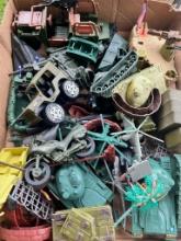 Box lot of Military related toys/ vehicles