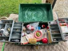 Vintage Tackle Box w/ contents including Lures