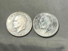 2- 1972-S 40% Silver Eisenhower Dollar coins