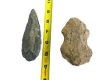 Arrowheads Indian Artifacts Axe and Blade Sevier Co Arkansas Largest 4 1/2"  Stone