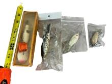 Bomber Lure lot of 4 , 2 Waterdogs 1 in Box