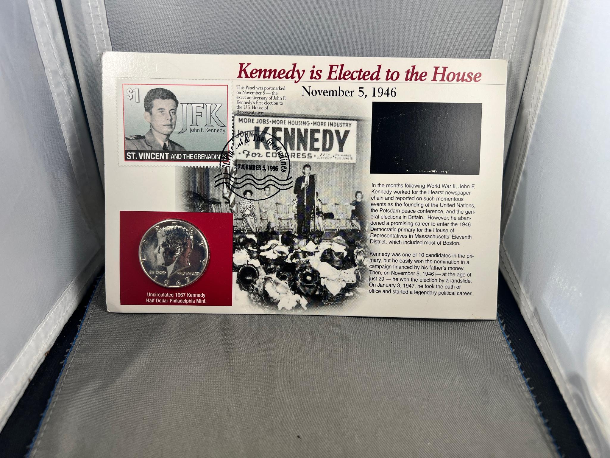 1967 Kennedy Half Dollar w/ story card, 40% silver