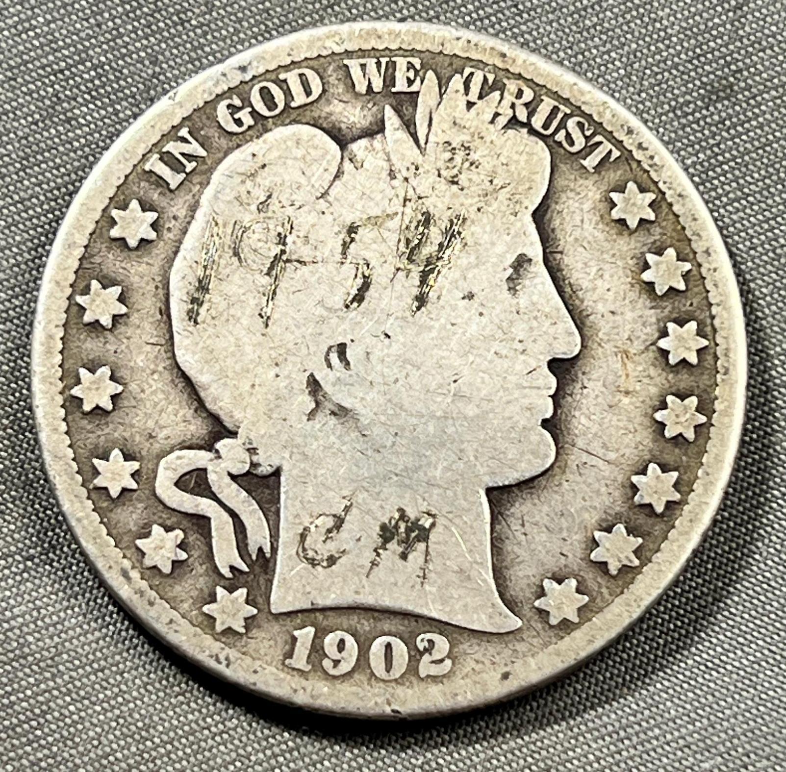 1902-S Barber Half Dollar, 90% silver