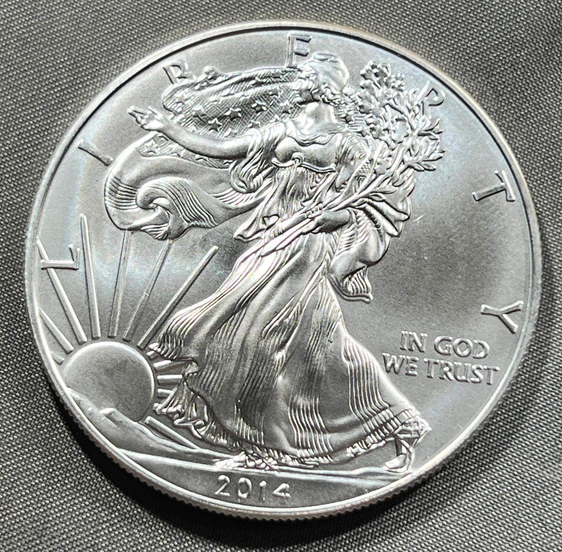 2014 US Silver Eagle Dollar Coin, .999 Fine Silver