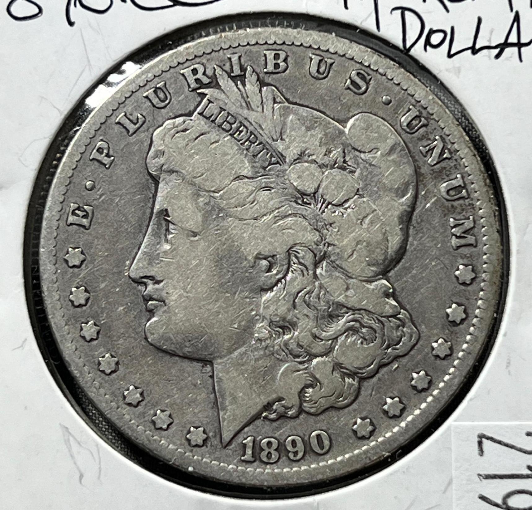 KEY DATE- 1890-CC US Morgan Silver Dollar