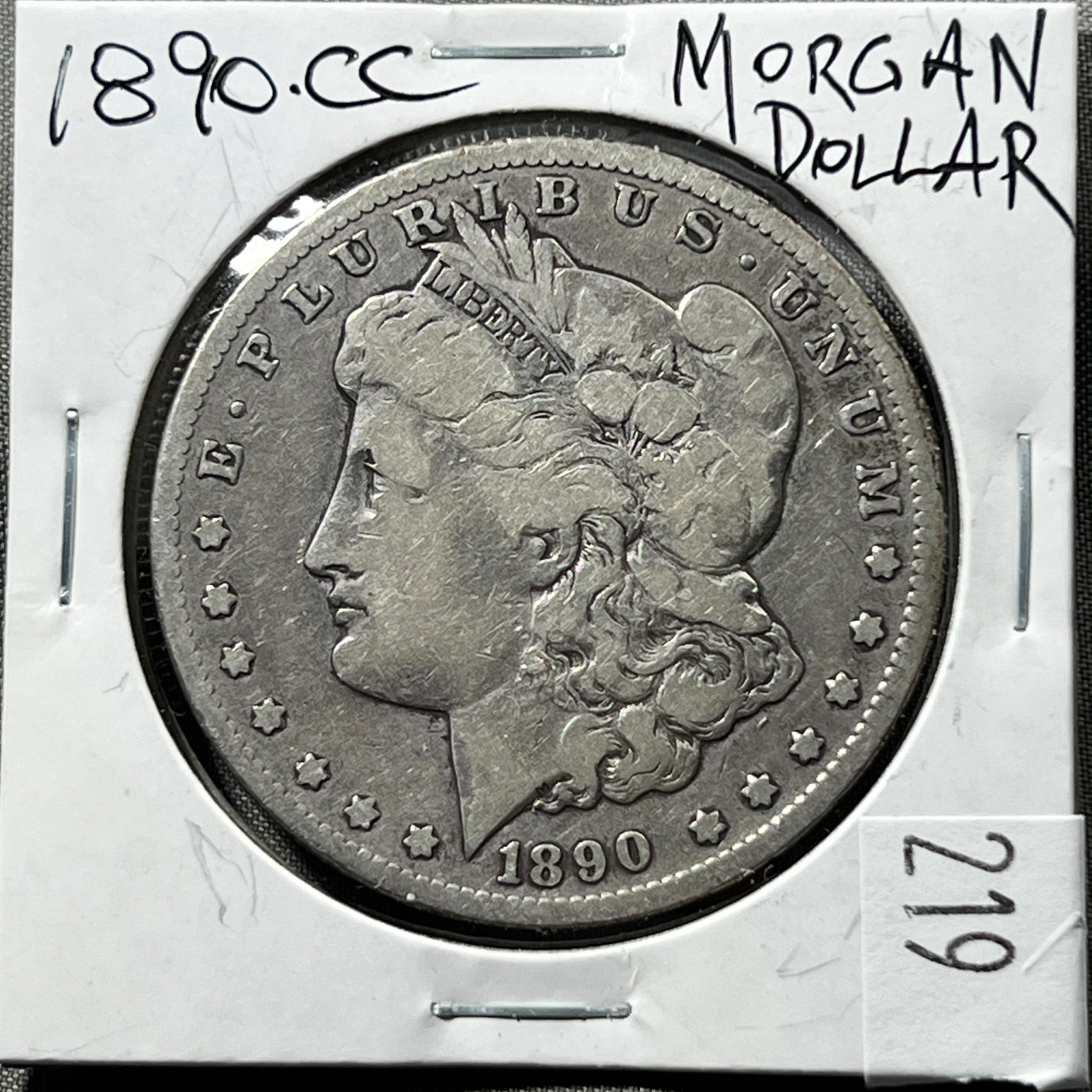 KEY DATE- 1890-CC US Morgan Silver Dollar