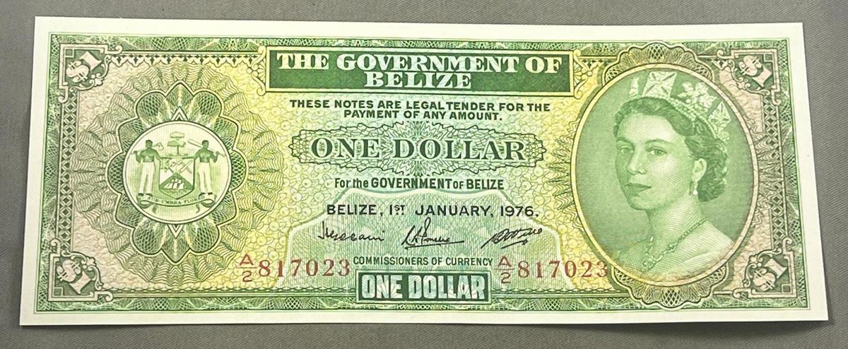 1976 The Government of Belize One Dollar note, UNCirculated