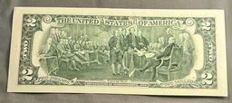 2003 UNC $2.00 Federal Reserve note w/ 9/11 foil graphics