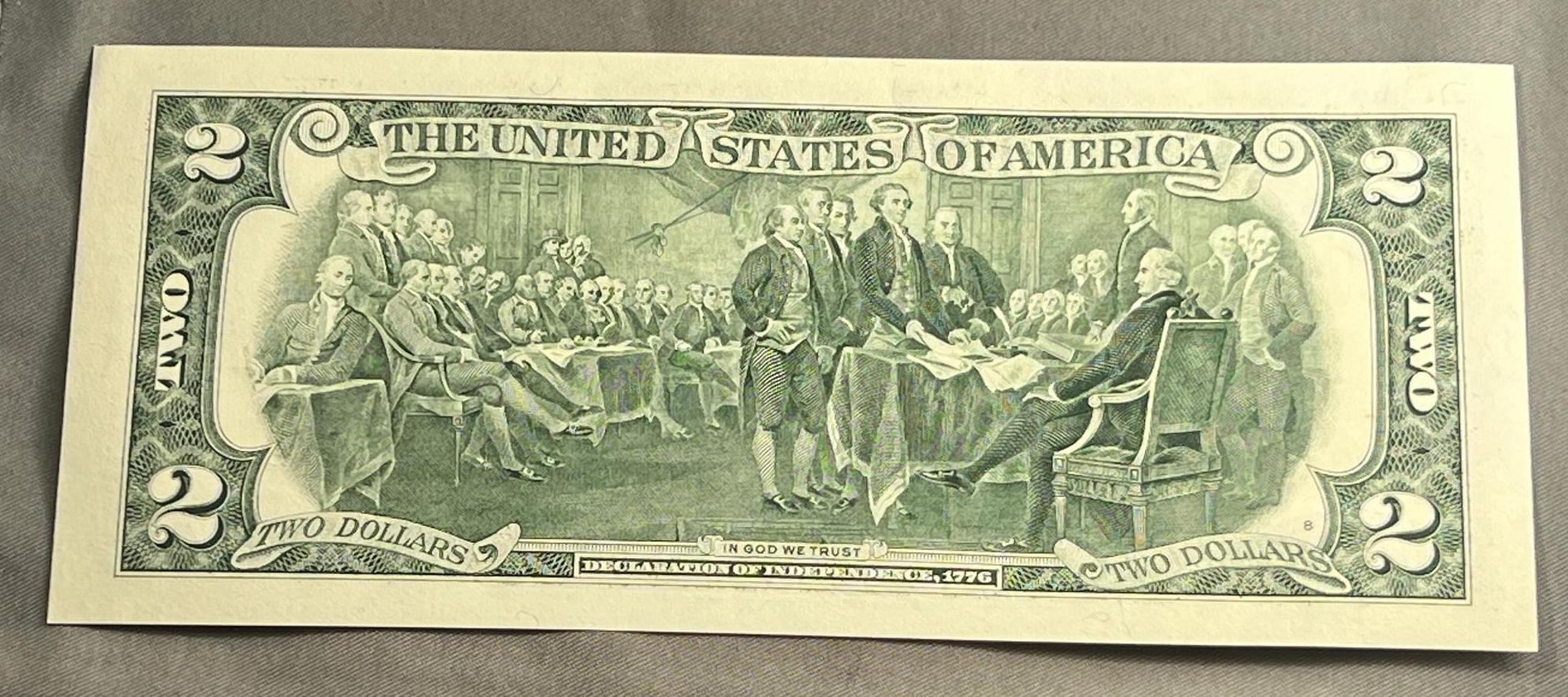 2003 UNC $2.00 Federal Reserve note w/ 9/11 foil graphics