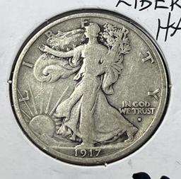 1917-S Obverse US Walking Liberty Half Dollar, 90% Silver