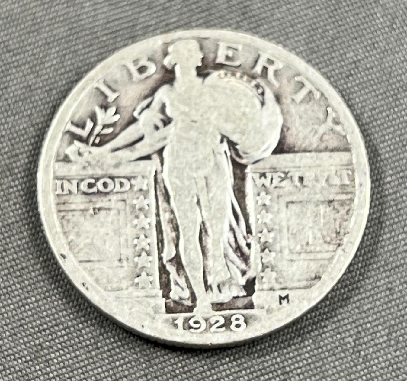 1928 Standing Liberty Quarter, 90% Silver