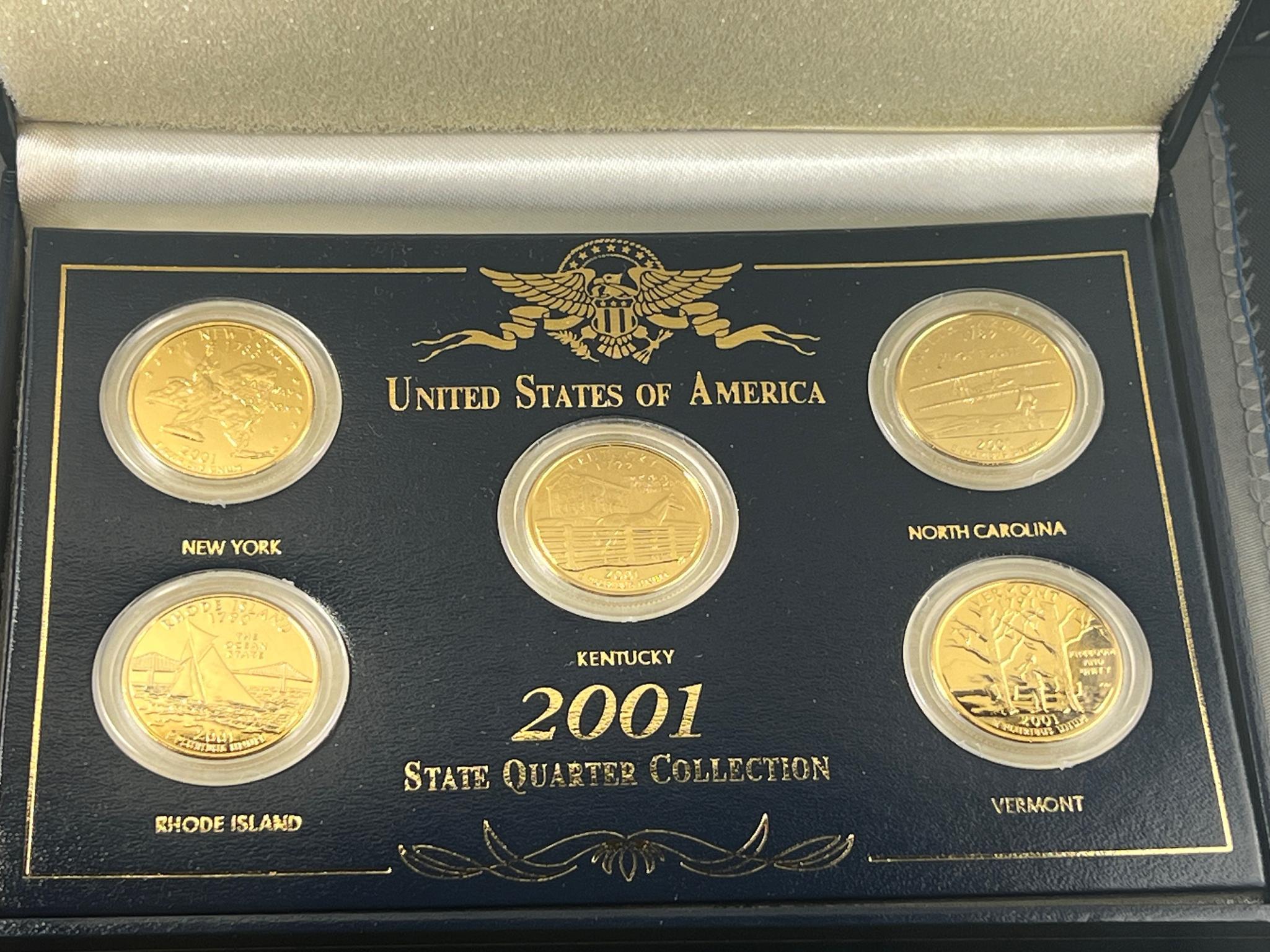 2001 Gold Plated State Quarter Set