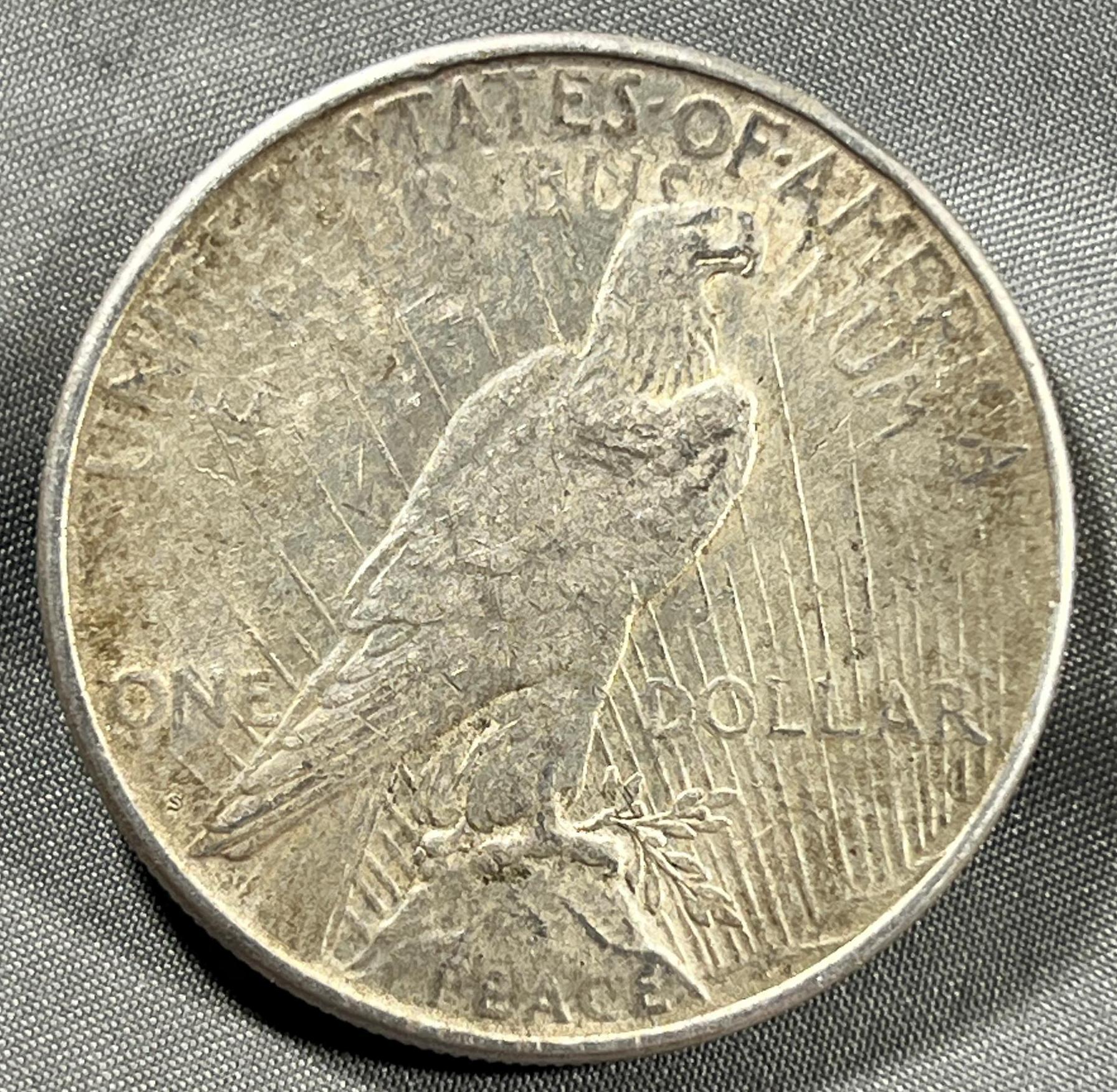 1923-S Peace Silver Dollar, 90% Silver