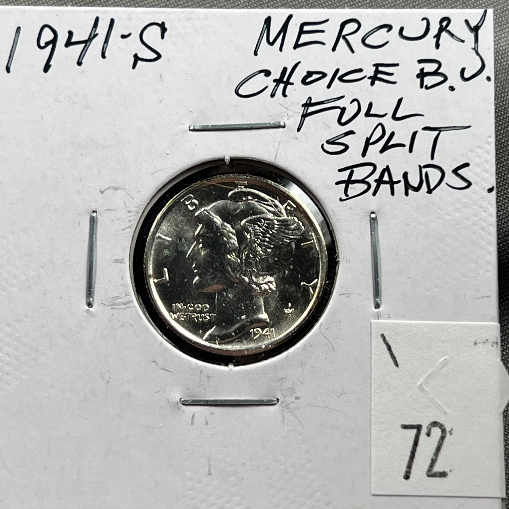 1941-S Mercury Dime, Choice BU, Full Split Bands