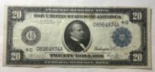 LARGE SIZE 1914 $20.00 Federal Reserve Note